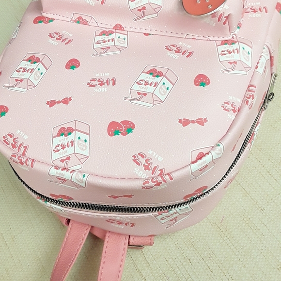 Strawberry Pink Kawaii Backpack Bag Purse New Tags - Picture 2 of 10